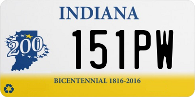 IN license plate 151PW