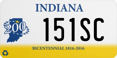 IN license plate 151SC