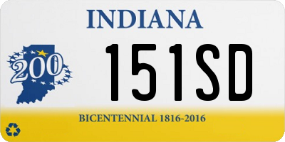 IN license plate 151SD