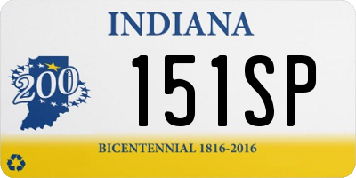 IN license plate 151SP