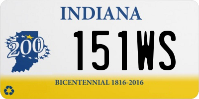 IN license plate 151WS