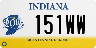 IN license plate 151WW