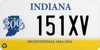 IN license plate 151XV