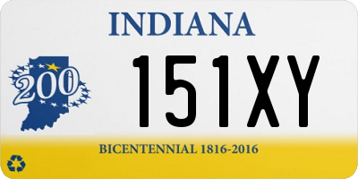 IN license plate 151XY