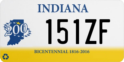 IN license plate 151ZF