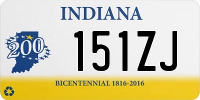 IN license plate 151ZJ