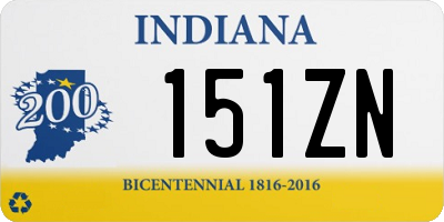 IN license plate 151ZN