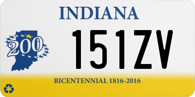 IN license plate 151ZV