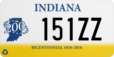 IN license plate 151ZZ