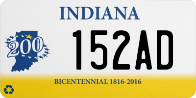 IN license plate 152AD