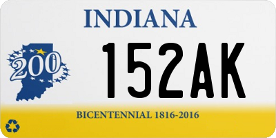 IN license plate 152AK