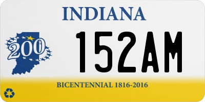 IN license plate 152AM