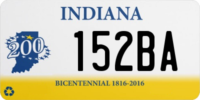 IN license plate 152BA