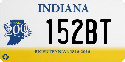 IN license plate 152BT