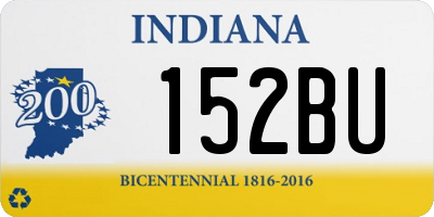 IN license plate 152BU