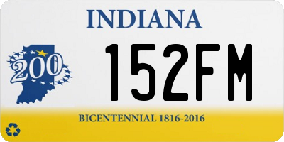 IN license plate 152FM