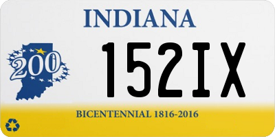 IN license plate 152IX