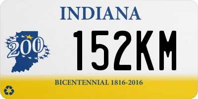 IN license plate 152KM