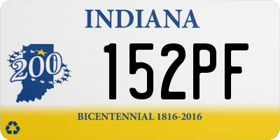 IN license plate 152PF