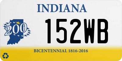 IN license plate 152WB