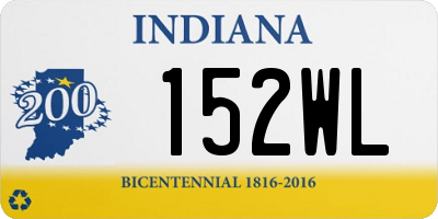 IN license plate 152WL