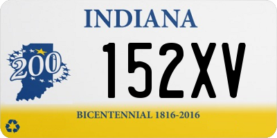 IN license plate 152XV