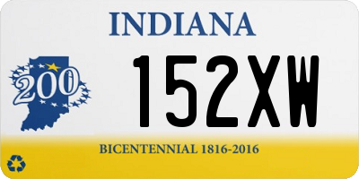 IN license plate 152XW