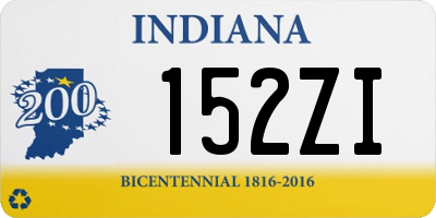 IN license plate 152ZI