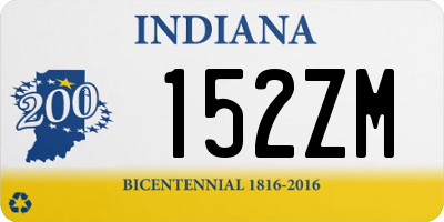 IN license plate 152ZM