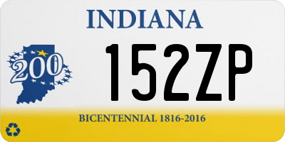 IN license plate 152ZP