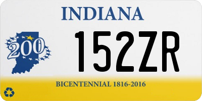 IN license plate 152ZR