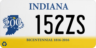 IN license plate 152ZS