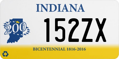 IN license plate 152ZX