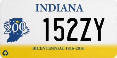 IN license plate 152ZY