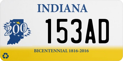 IN license plate 153AD