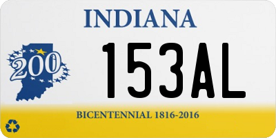 IN license plate 153AL
