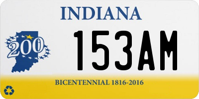 IN license plate 153AM