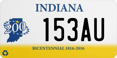 IN license plate 153AU