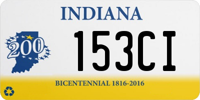 IN license plate 153CI