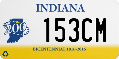 IN license plate 153CM