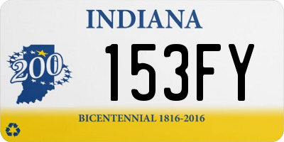 IN license plate 153FY