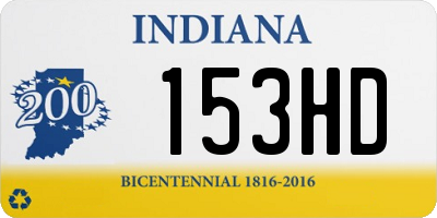 IN license plate 153HD