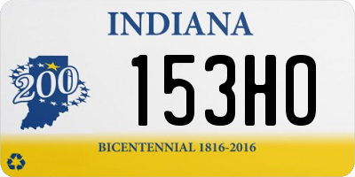IN license plate 153HO