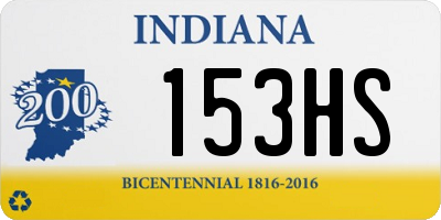 IN license plate 153HS