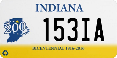 IN license plate 153IA
