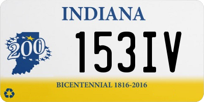 IN license plate 153IV
