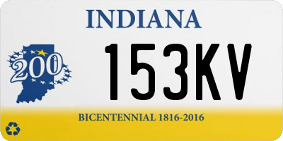 IN license plate 153KV