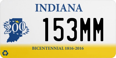 IN license plate 153MM