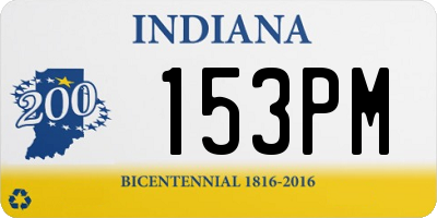 IN license plate 153PM