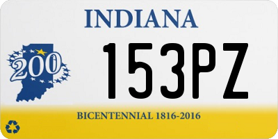 IN license plate 153PZ